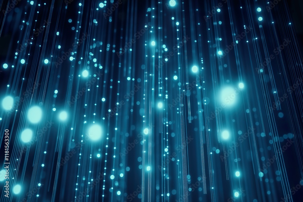 Wall mural abstract blue background. abstract technology background with glowing lines and bokeh.