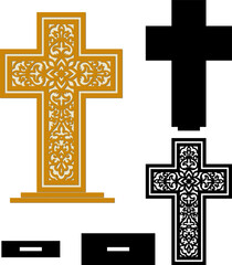 Christian Cross Laser Cut File, Cross Vector Template, Easter Decoration Laser Model, Filigree Christian Cross, Standing cross on a stand
