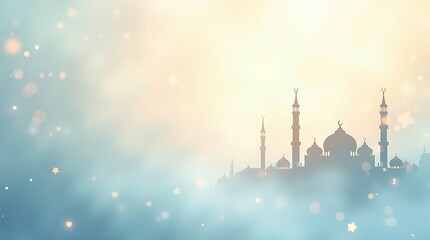 Naklejka premium Serene Mosque Silhouette at Dawn