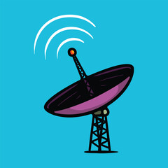 satellite dish cartoon vector illustration