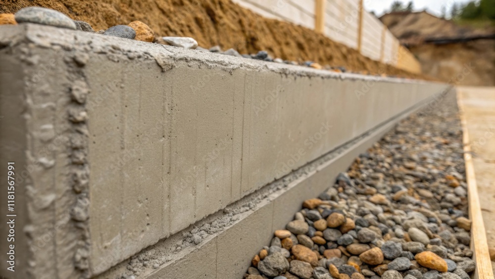 Poster the walls base shows how the concrete is poured into place with slight waviness in the finish and sm