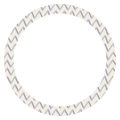 Round frame with with freehand doodles. Background for trendy design with basic shapes.
