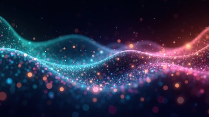 Fototapeta premium Vibrant Abstract Flow: A Kaleidoscope of Light and Particles