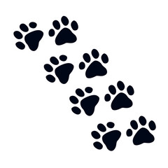 Paw prints foot print pet vector illustration