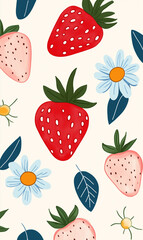 seamless pattern with strawberries
