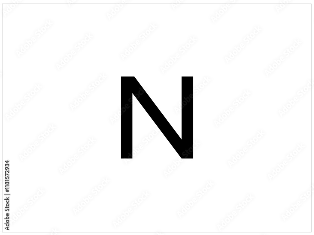 Fototapete Font customise logo design , vector ,illustration and isolate template which contain a shape of latter :N .