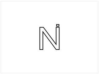 Font customise logo design , vector ,illustration and isolate template which contain a shape of latter :N .