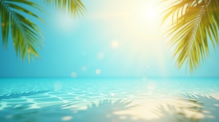 Fototapeta premium Tranquil Tropical Beach Paradise: Sun-Kissed Shores and Azure Waters