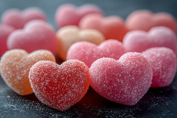 Obraz premium Group of Heart Shaped Candies for Valentine Day