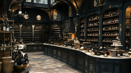 Obraz premium Elegant Store Displays Products Beautifully with Classic Design Elements