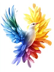 Fototapeta premium Colorful bird with vibrant, feathered wings.