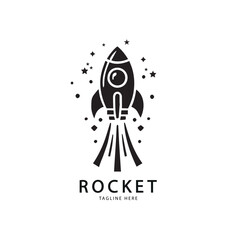 Silhouette rocket icon, vector illustration design on white background.