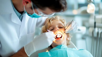 Dental checkup for a child at a modern clinic focusing on oral health and prevention techniques