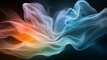Fototapeta premium Abstract Colorful Smoke Swirls Flowing Gradient Design Digital Art Background