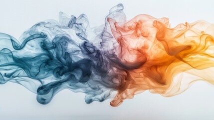 Fototapeta premium Abstract Swirling Smoke Blue and Orange Color Blend Artistic Background Image
