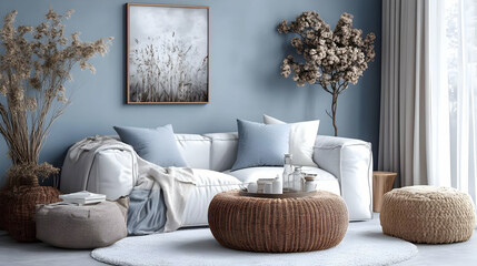 Modern Living Room Decor Creates Cozy Ambiance with Natural Elements