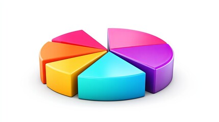 Obraz premium Colorful 3D Pie Chart Visualizing Data