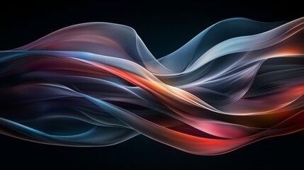 Naklejka premium Abstract Swirling Colorful Waves Dynamic Fluid Design Digital Art Background