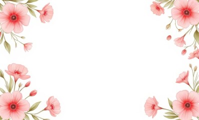 Delicate pink floral frame design