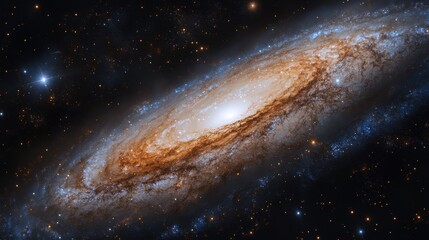 Fototapeta premium Majestic Spiral Galaxy with Gaseous Rings and Star Fields in Deep Space.
