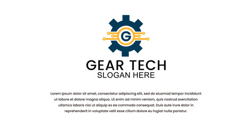 Gear logo design vector template, creative Gear technology, factory logo, industry