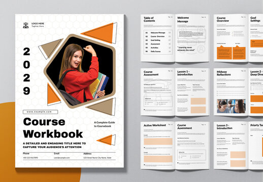 Modern And Clean Course Workbook Template Layout