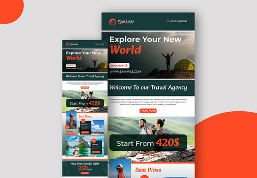 Travel Agency Newsletter Template Design