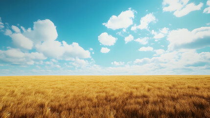 Fototapeta premium golden wheat field and blue sky