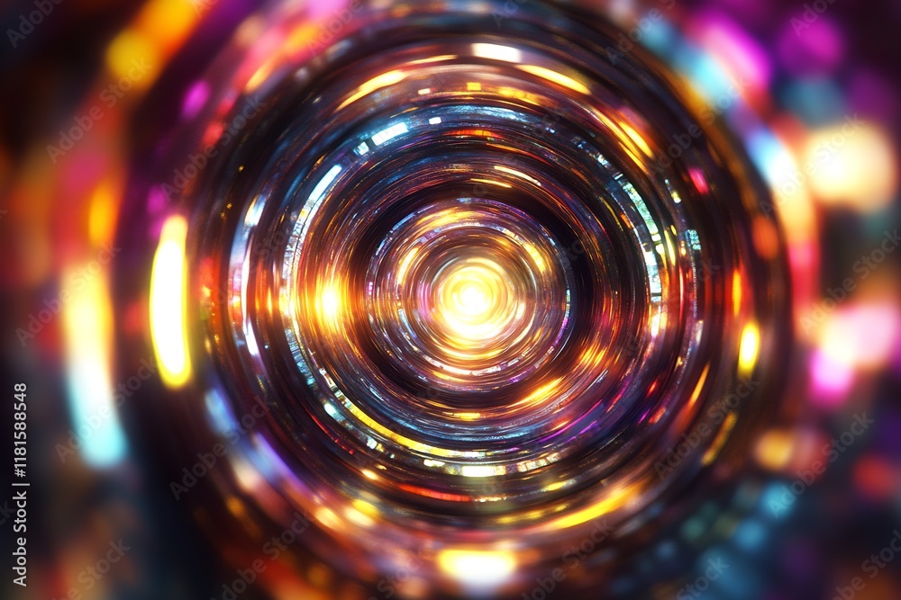 Leinwandbilder dynamic colorful spiral with cosmic light effects in abstract art design : generative ai
