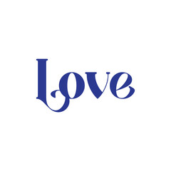 love Typography isolated on White background