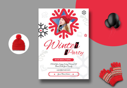 Winter Party Flyer Design