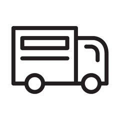 truck delivery, shipping, transportation outline icons, minimalist vector illustration, simple concept, Isolated on white background