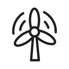 Obraz premium Wind power, wind energy, wind turbine, wind generators, windmill outline icons, minimalist vector illustration, simple concept, Isolated on white background