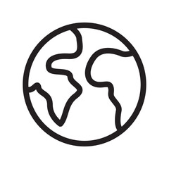 Earth, globe, planet, world wide outline icons, minimalist vector illustration, simple concept, Isolated on white background
