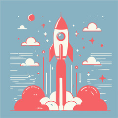 Fototapeta premium space rocket illustration