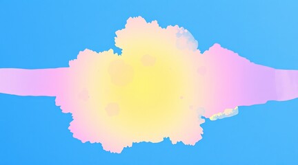 Obraz premium Pink and yellow watercolor splash on a blue background