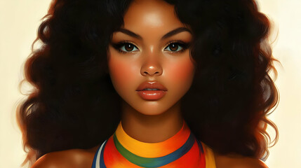 Obraz premium Beauty Embraces Vibrant Colors, Fashion, and Style Gracefully