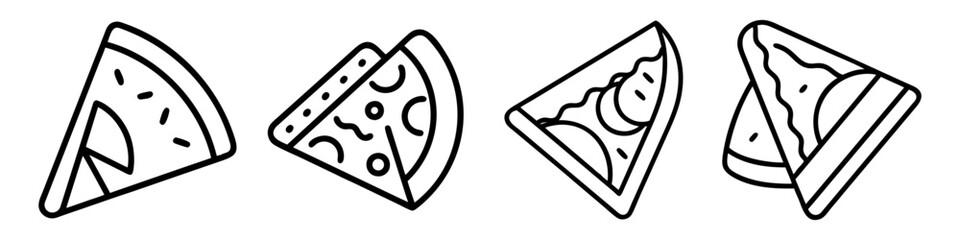 quesadilla icon, foods line art, foods vector - simple black line art icon of quesadilla perfect for logos, and foods -themed designs.