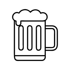 beer mug icon, foods line art, foods vector - simple black line art icon of beer mug perfect for logos, and foods -themed designs.