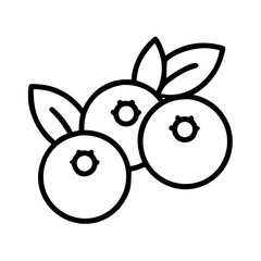 blueberries icon, foods line art, foods vector - simple black line art icon of blueberries perfect for logos, and foods -themed designs.