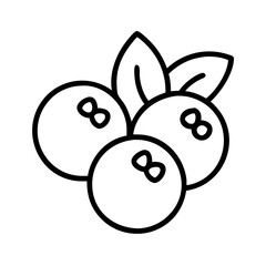 blueberries icon, foods line art, foods vector - simple black line art icon of blueberries perfect for logos, and foods -themed designs.