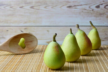 Fruit, ercolina pear, ideal for all types of diets. Healthy food.