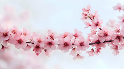 Obraz premium Pink Flowers Bloom Beautifully on Branches in Spring