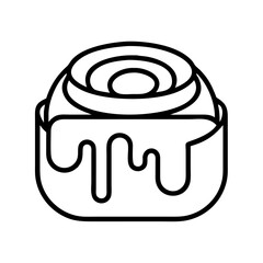 cinnamon roll icon, foods line art, foods vector - simple black line art icon of cinnamon roll perfect for logos, and foods -themed designs.