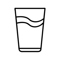 glass of milk icon, foods line art, foods vector - simple black line art icon of glass of milk perfect for logos, and foods -themed designs.