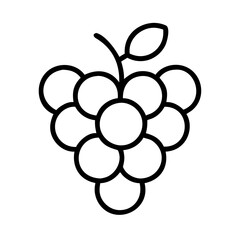 grapes icon, foods line art, foods vector - simple black line art icon of grapes perfect for logos, and foods -themed designs.