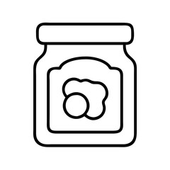 jam on toast icon, foods line art, foods vector - simple black line art icon of jam on toast perfect for logos, and foods -themed designs.