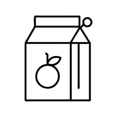 juice box icon, foods line art, foods vector - simple black line art icon of juice box perfect for logos, and foods -themed designs.
