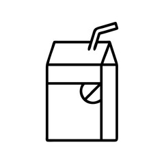 juice box icon, foods line art, foods vector - simple black line art icon of juice box perfect for logos, and foods -themed designs.