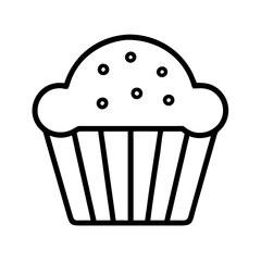 muffin icon, foods line art, foods vector - simple black line art icon of muffin perfect for logos, and foods -themed designs.